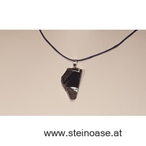 Edel-Schungit Anhänger mit Silber-Öse